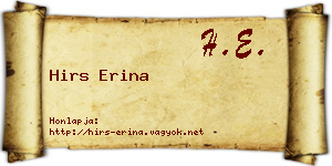 Hirs Erina névjegykártya